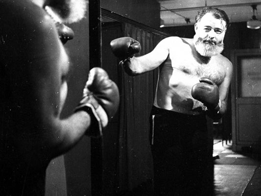 Ernest Hemingway Writer Mirror Boxing Punch Reflection Wall Decor Room Print Retro Vintage Poster