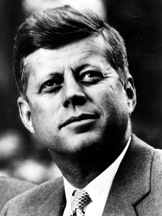 JFK John Fitzgerald Kennedy US President Portrait BW Wall Decor Room Print Retro Vintage Poster