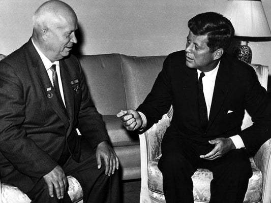JFK John Kennedy Nikita Khrushchev Soviet 1961 Wall Decor Room Print Retro Vintage Poster