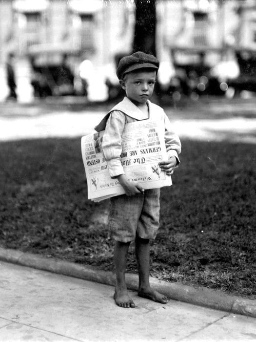 Newsboy Newsie Alabama 1914 Moving Rare Old BW Wall Decor Room Print Retro Vintage Poster