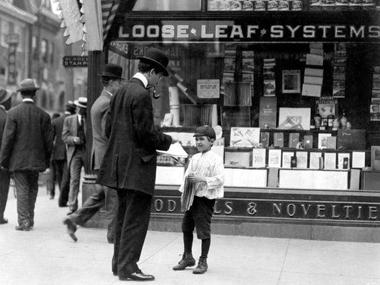 Newsboy Newsie Boy Man Suit Counter Rare Old BW Wall Decor Room Print Retro Vintage Poster