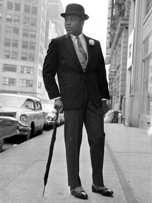 Muhammad Ali London Stylish Umbrella Old BW Wall Decor Room Print Retro Vintage Poster