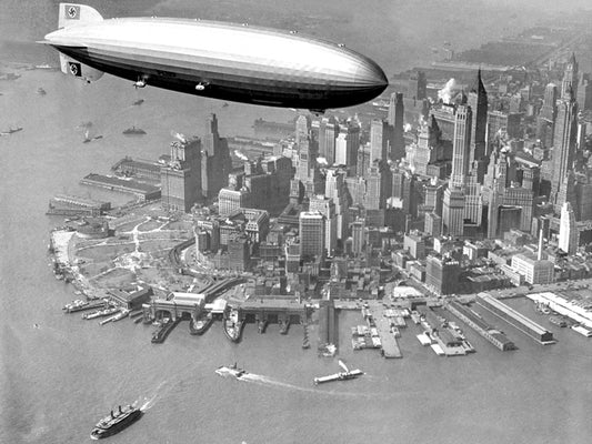 Hindenburg Airship Manhattan NYC New York City Wall Decor Room Print Retro Vintage Poster
