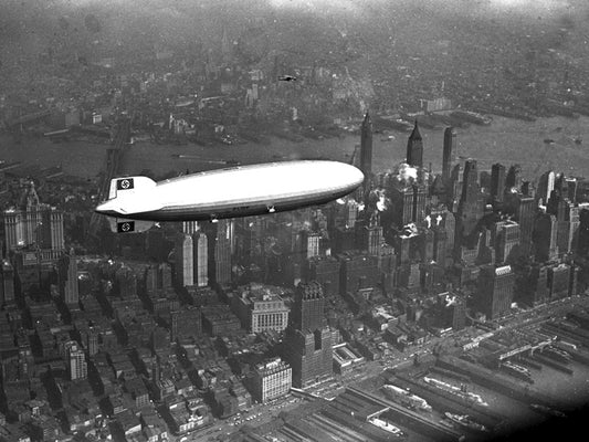 Hindenburg Airship NYC New York City Old BW Wall Decor Room Print Retro Vintage Poster