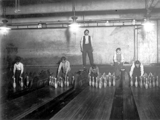 Pinboys Bowling Room Windsor Club 1910 Rare Old Wall Decor Room Print Retro Vintage Poster