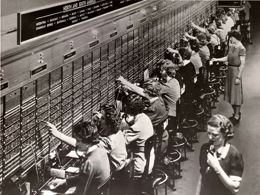 Switchboard Operators Women Rare Old BW Wall Decor Room Print Retro Vintage Poster