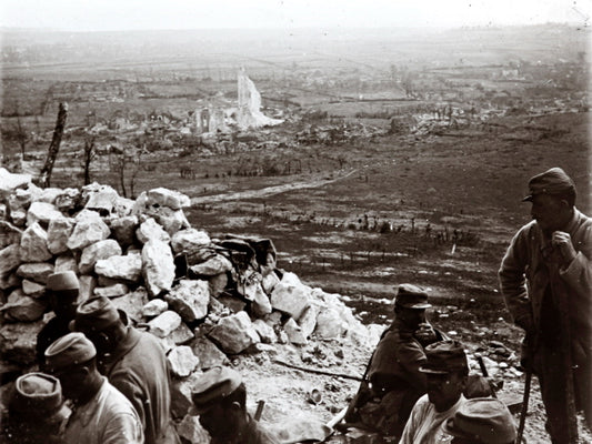 French Soldiers Slope Trench Rare WWI WW1 Old BW Wall Decor Room Print Retro Vintage Poster