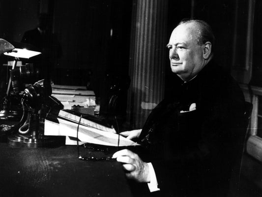 Winston Churchill V-E Day 1945 WWII War WW2 Old Wall Decor Room Print Retro Vintage Poster