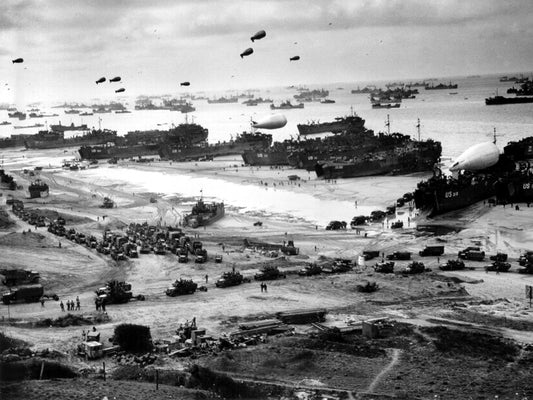 D-Day Invasion of Normandy US Army Troops Ships WW2 Wall Decor Room Print Retro Vintage Poster