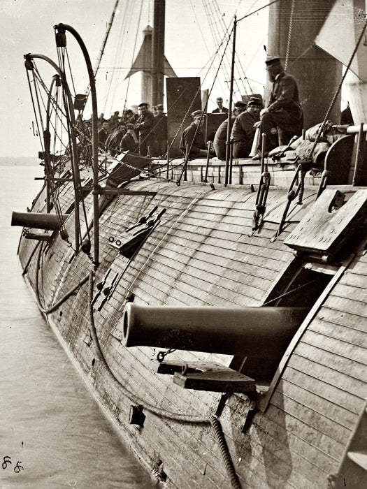Ironclad Warship Confederate American Civil War Wall Decor Room Print Retro Vintage Poster