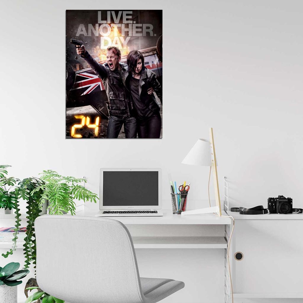 Jack Bauer Chloe O'Brian 24 Live Another Day TV Series Wall Art Print Poster