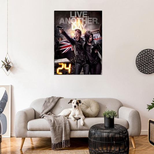 Jack Bauer Chloe O'Brian 24 Live Another Day TV Series Wall Art Print Poster
