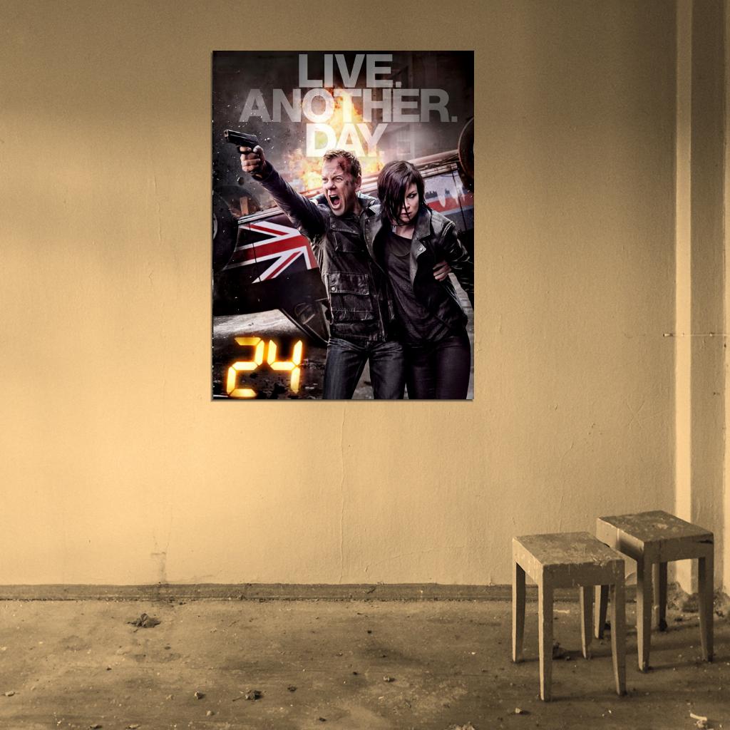 Jack Bauer Chloe O'Brian 24 Live Another Day TV Series Wall Art Print Poster