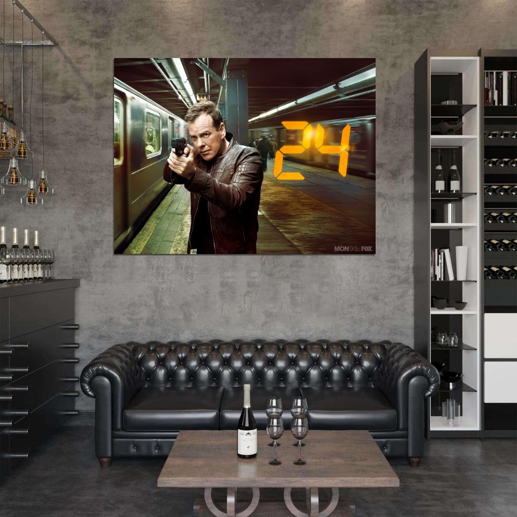 Jack Bauer Kiefer Sutherland 24 Live Another Day Wall Art Print Poster