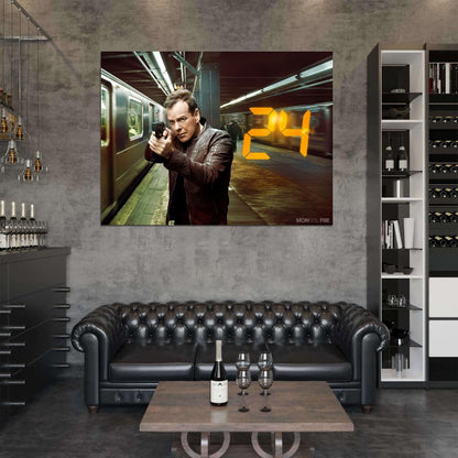 Jack Bauer Kiefer Sutherland 24 Live Another Day Wall Art Print Poster