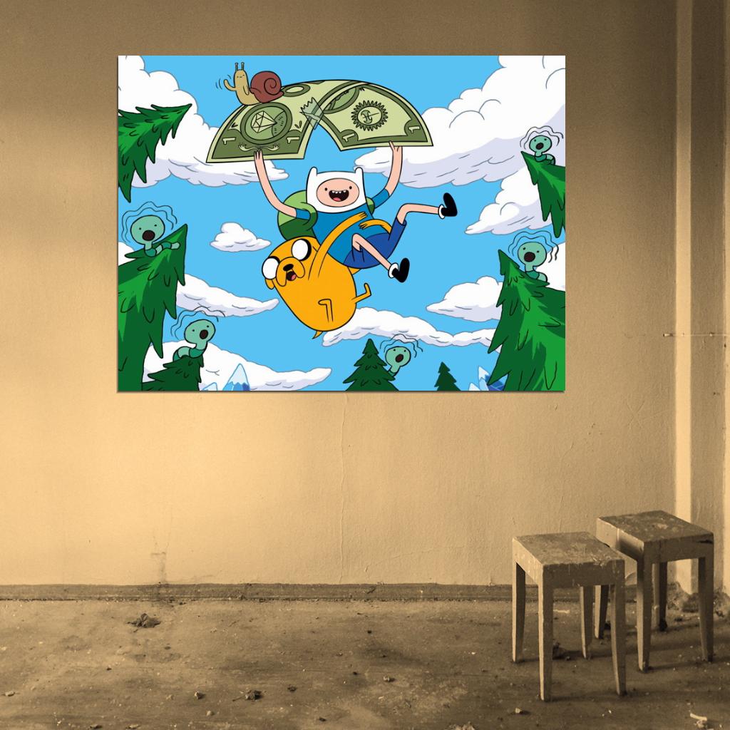 Finn Jake Adventure Time Cartoon Animated TV Series Wall Art Print Poster