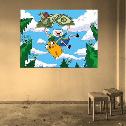 Finn Jake Adventure Time Cartoon Animated TV Series Wall Art Print Poster