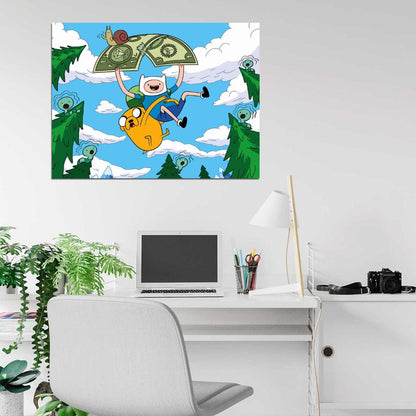 Finn Jake Adventure Time Cartoon Animated TV Series Wall Art Print Poster