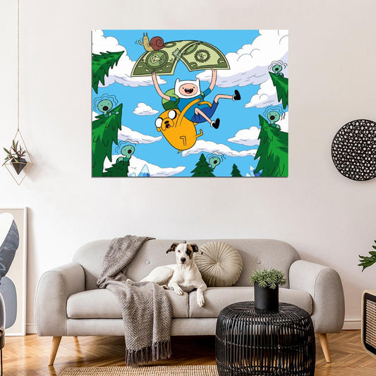 Finn Jake Adventure Time Cartoon Animated TV Series Wall Art Print Poster