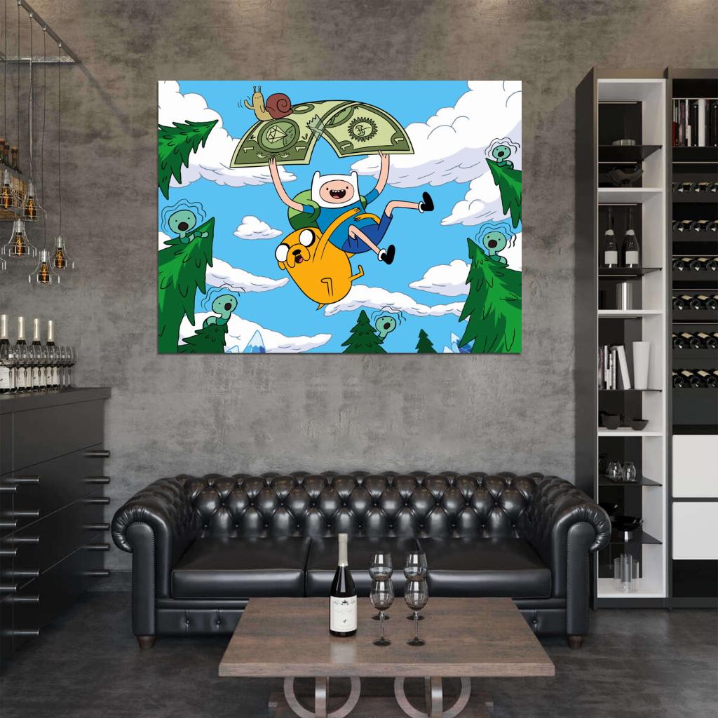 Finn Jake Adventure Time Cartoon Animated TV Series Wall Art Print Poster