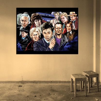 All Doctors David Tennant Art Doctor Who TV Series Wall Art Print Poster