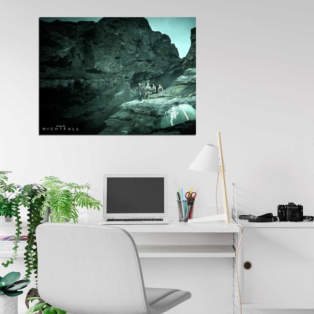 Cast Characters Canyon Cliffs Halo Nightfall Series Wall Art Print Poster