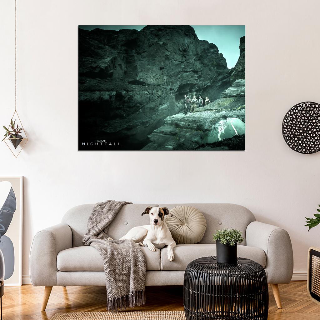 Cast Characters Canyon Cliffs Halo Nightfall Series Wall Art Print Poster