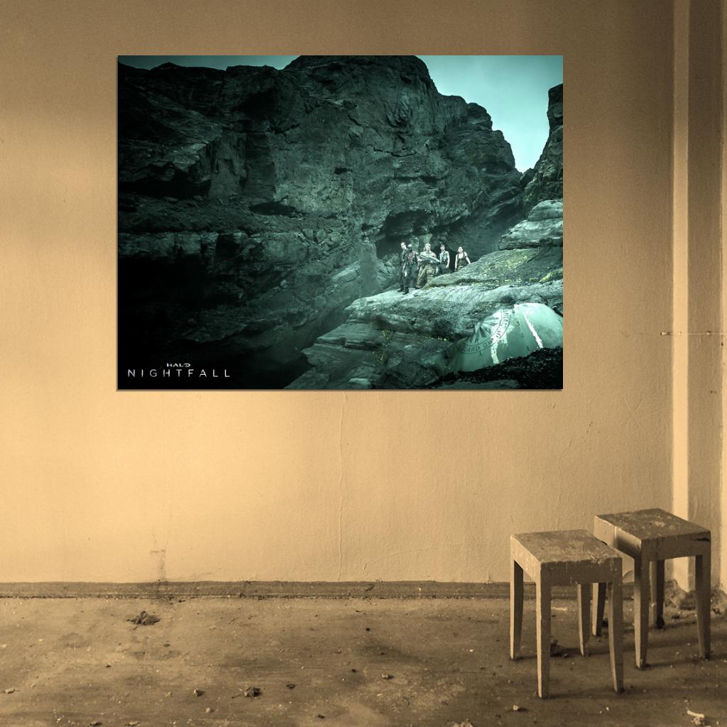 Cast Characters Canyon Cliffs Halo Nightfall Series Wall Art Print Poster