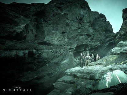 Cast Characters Canyon Cliffs Halo Nightfall Series Wall Art Print Poster