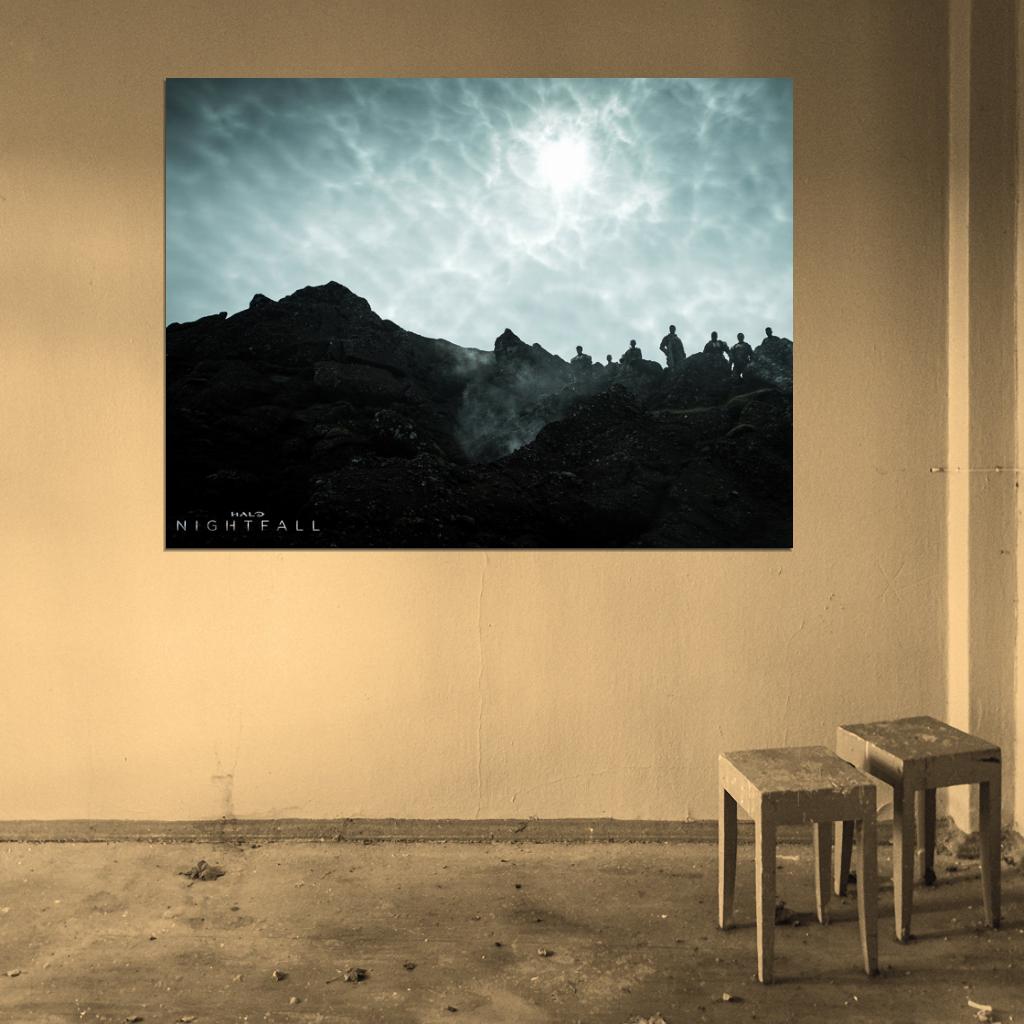 Cast Characters Landscape Sky Halo Nightfall Series Wall Art Print Poster