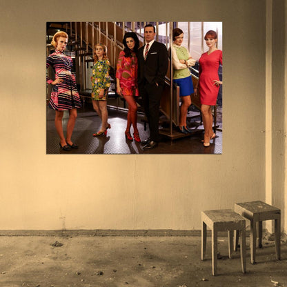 Characters Don Megan Sally Draper Jon Hamm TV Series Wall Art Print Poster