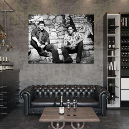 Jensen Ackles Jared Padalecki BW Supernatural TV Wall Art Print Poster