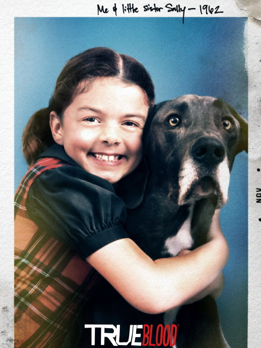 Sister Sally Girl Dog Old Photograph True Blood Series Wall Art Print Poster