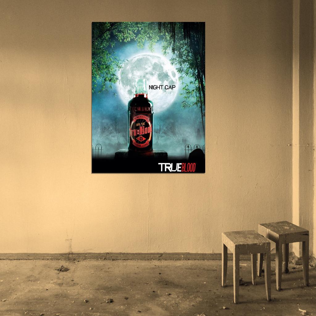 Bottle Moon Graveyard Awesome True Blood TV Series Wall Art Print Poster