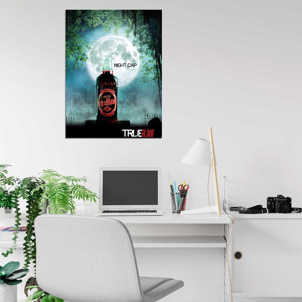 Bottle Moon Graveyard Awesome True Blood TV Series Wall Art Print Poster