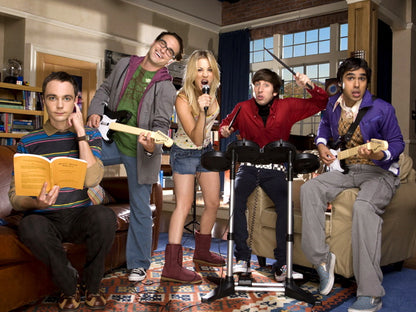The Big Bang Theory Characters Guitars TBBT TV Series Wall Art Print Poster