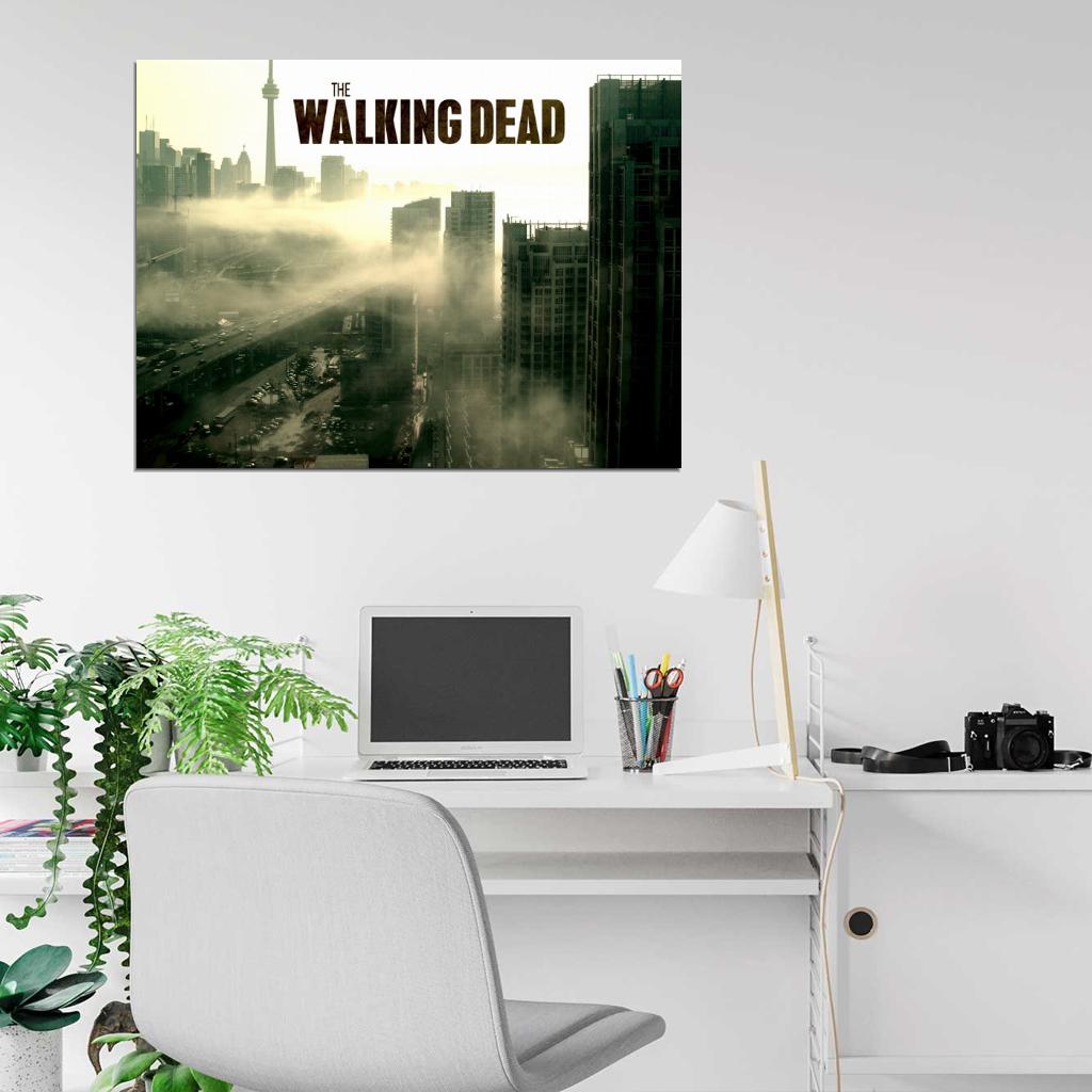 Abandoned City Highway Cars The Walking Dead TV Series Wall Art Print Poster