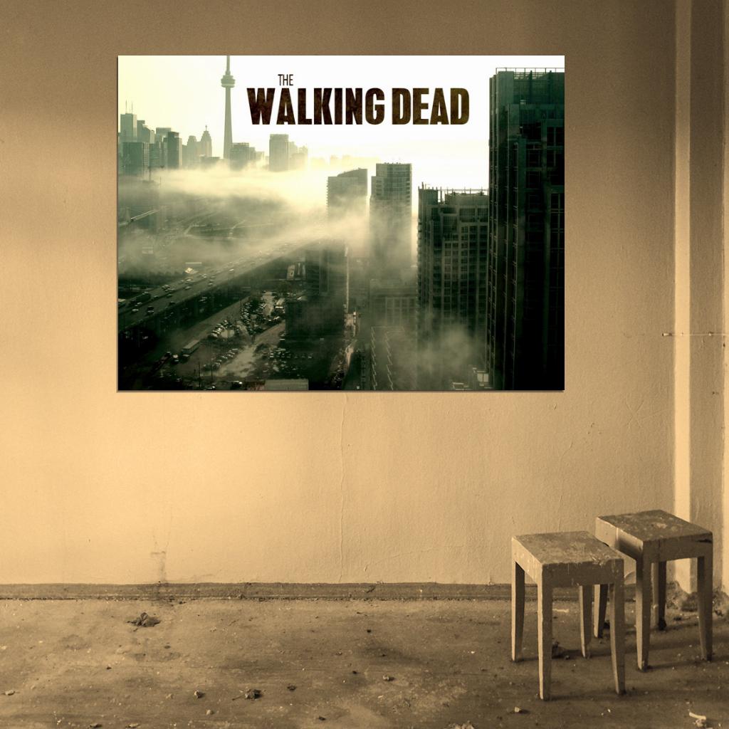 Abandoned City Highway Cars The Walking Dead TV Series Wall Art Print Poster