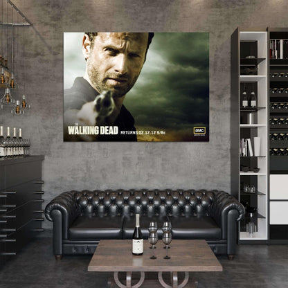 Rick Grimes Andrew Lincoln Revolver The Walking Dead Wall Art Print Poster