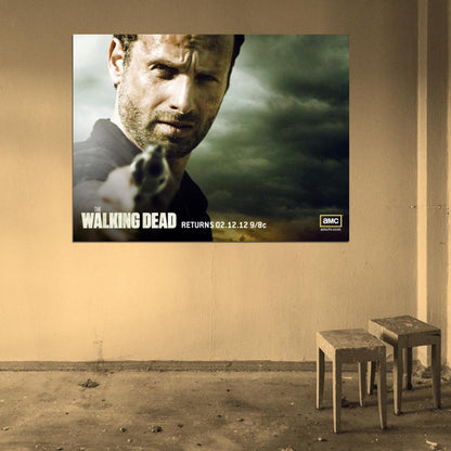 Rick Grimes Andrew Lincoln Revolver The Walking Dead Wall Art Print Poster