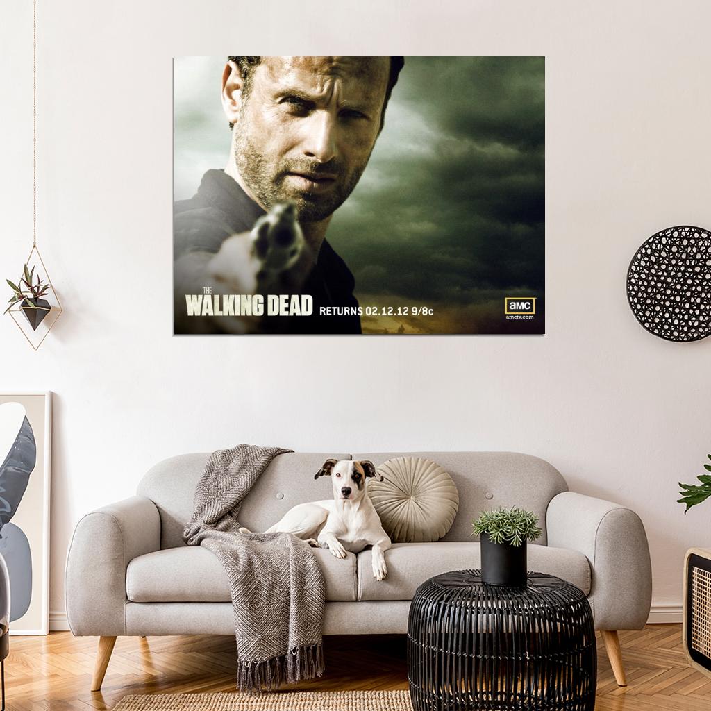 Rick Grimes Andrew Lincoln Revolver The Walking Dead Wall Art Print Poster