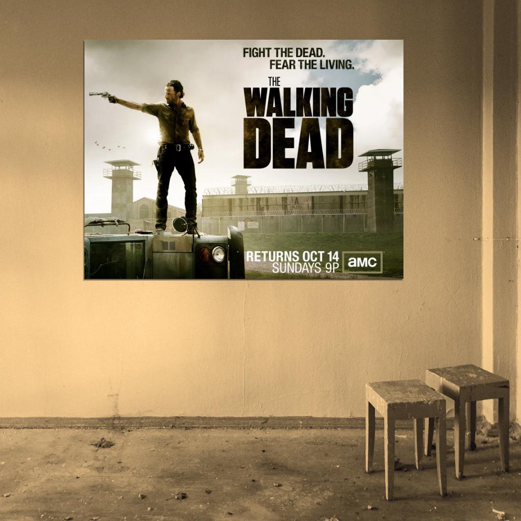 Rick Grimes Andrew Lincoln Awesome The Walking Dead Wall Art Print Poster