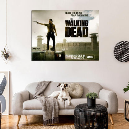 Rick Grimes Andrew Lincoln Awesome The Walking Dead Wall Art Print Poster