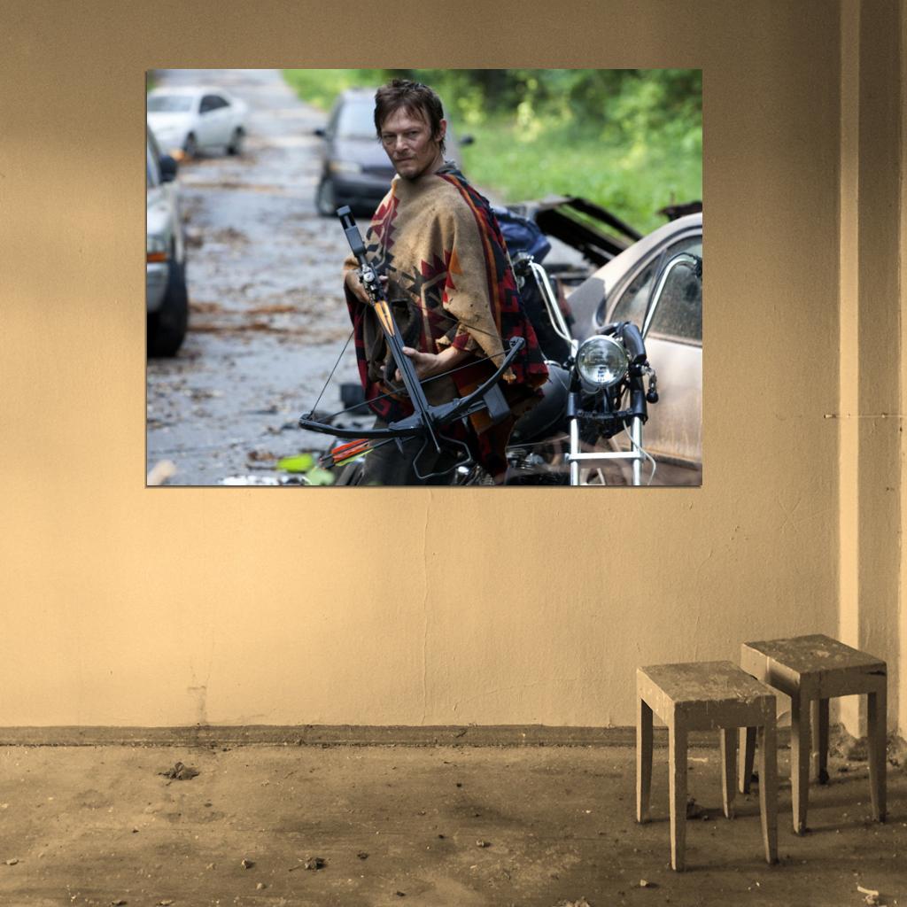 Daryl Dixon Norman Reedus Crossbow The Walking Dead Wall Art Print Poster