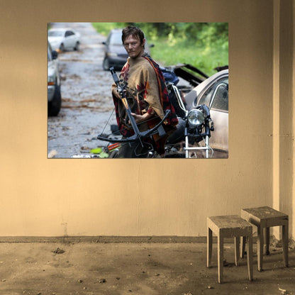 Daryl Dixon Norman Reedus Crossbow The Walking Dead Wall Art Print Poster