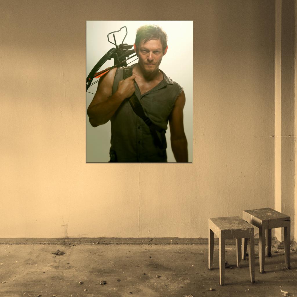 Daryl Dixon Norman Reedus Crossbow The Walking Dead Wall Art Print Poster