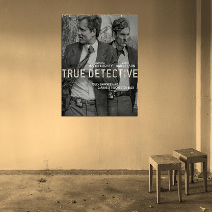 Marty Hart Rust Cohle True Detective BW TV Series Wall Art Print Poster