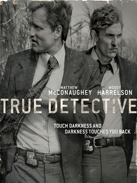 Marty Hart Rust Cohle True Detective BW TV Series Wall Art Print Poster