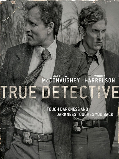 Marty Hart Rust Cohle True Detective BW TV Series Wall Art Print Poster