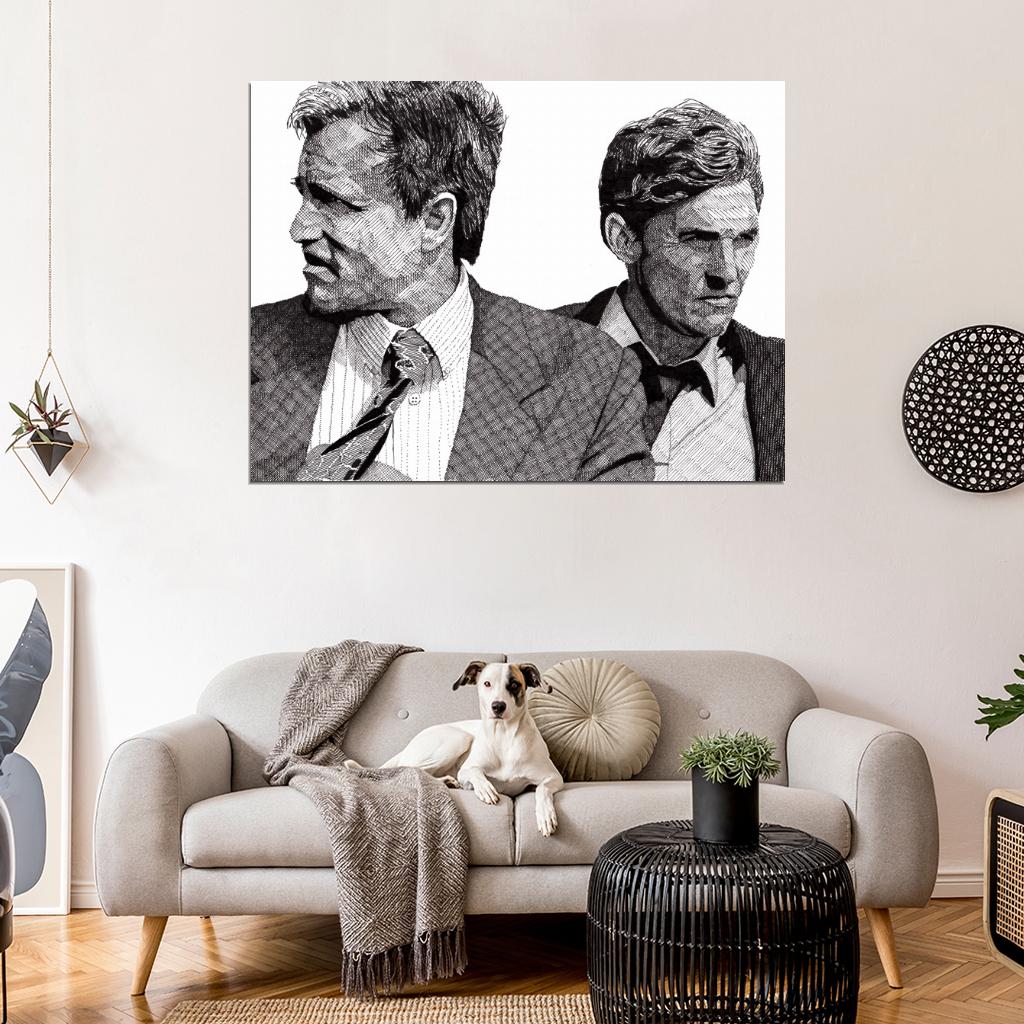 Woody Harrelson Matthew McConaughey Art True Detective Wall Art Print Poster